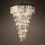 Odeon Layered Crystal Helix Chandelier