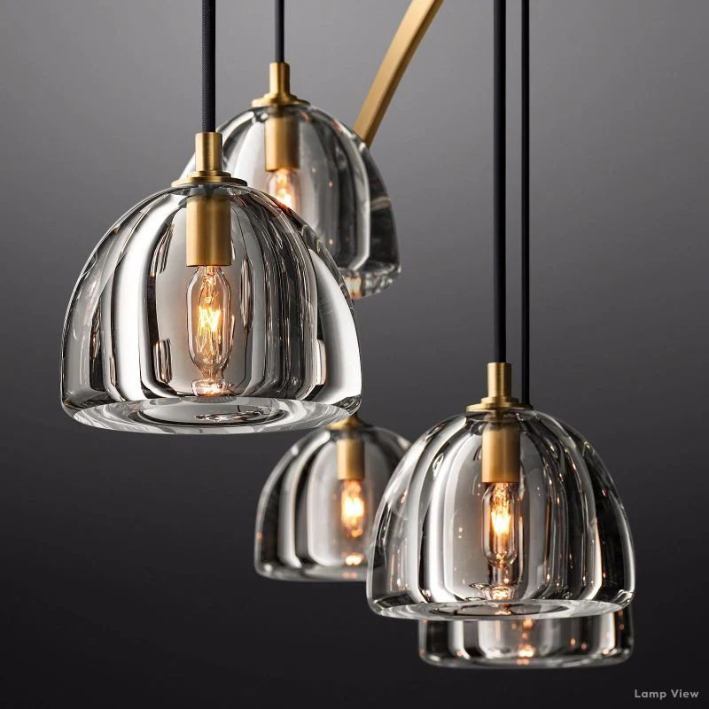 Hemisphere Domed Crystal Round Chandelier 60"