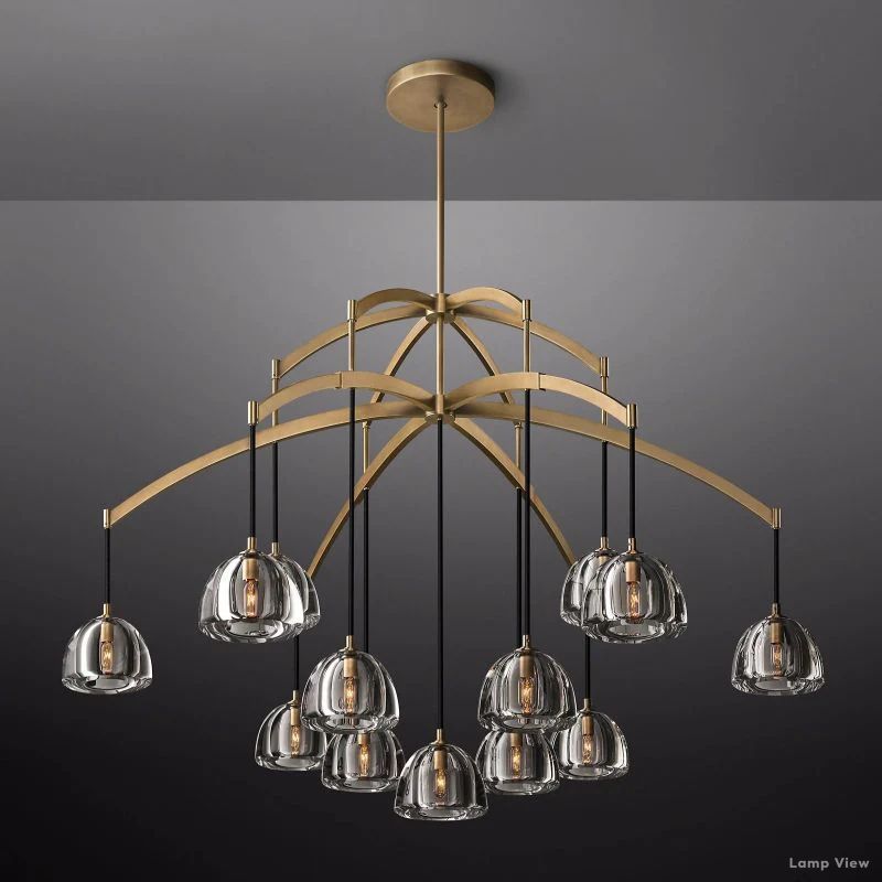 Hemisphere Domed Crystal Round Chandelier 60"