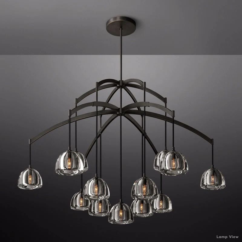 Hemisphere Domed Crystal Round Chandelier 60"
