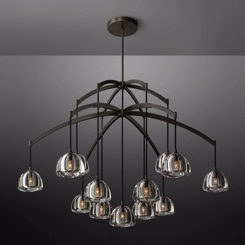 Hemisphere Domed Crystal Round Chandelier 60"
