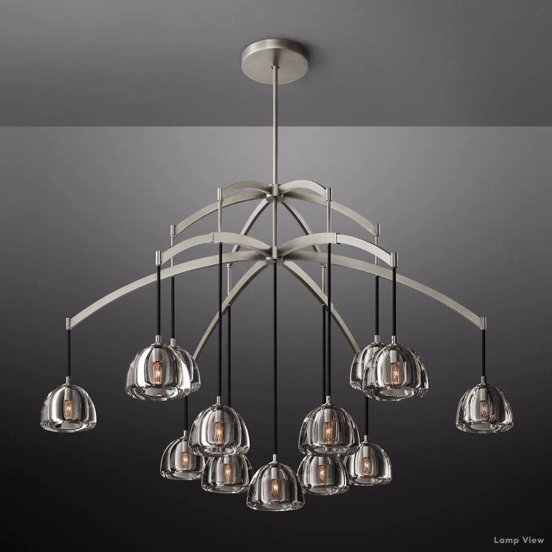 Hemisphere Domed Crystal Round Chandelier 60"