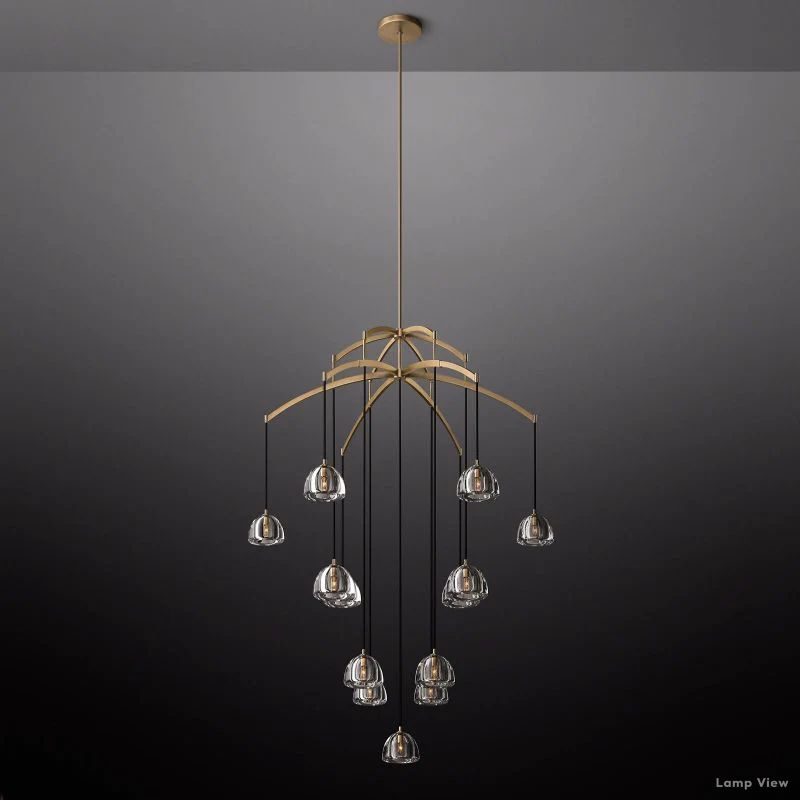 Hemisphere Domed Crystal Round Chandelier 60"