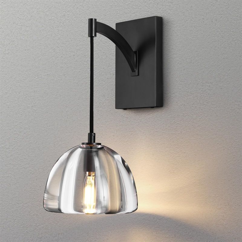 Hemisphere Domed Crystal Wall Sconce
