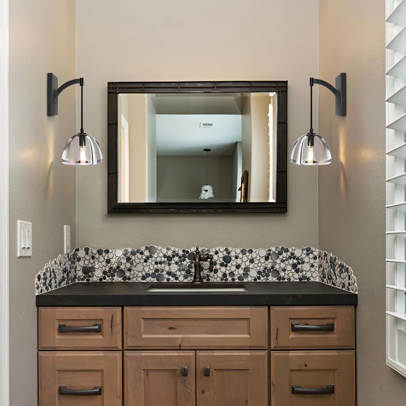 Hemisphere Domed Crystal Wall Sconce