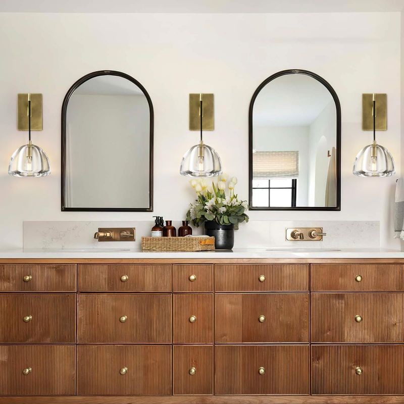 Hemisphere Domed Crystal Wall Sconce