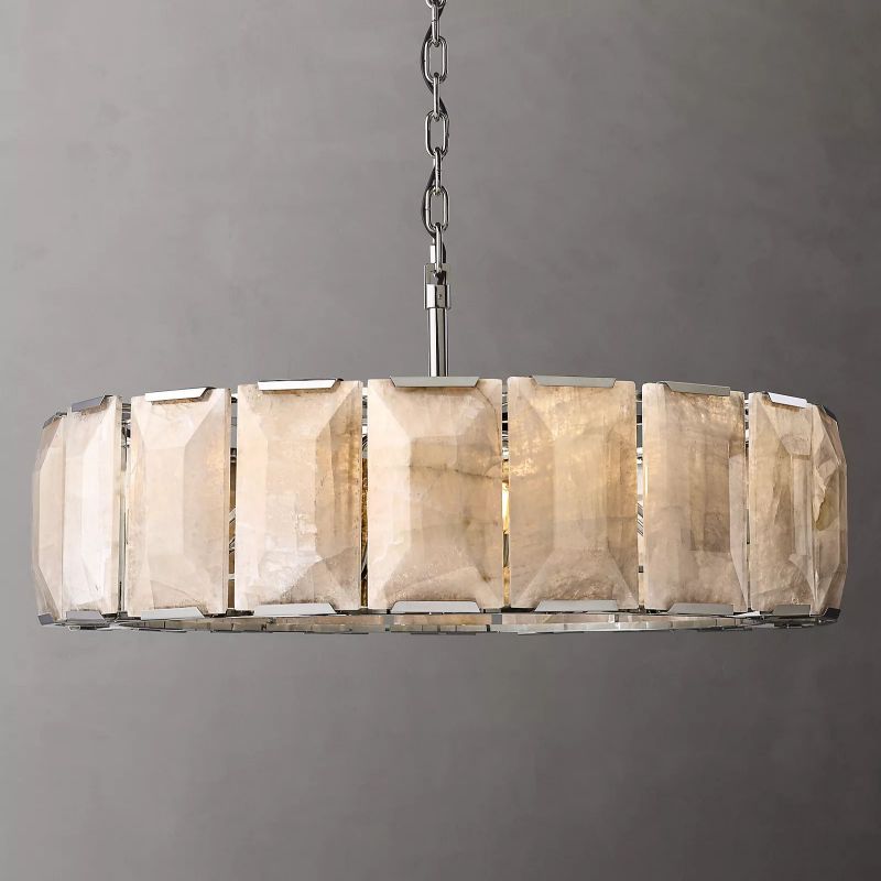 Harlow Chiseled Calcite Round Chandelier 43"