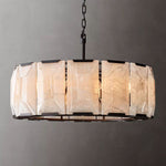 Harlow Chiseled Calcite Round Chandelier 31"