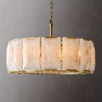 Harlow Chiseled Calcite Round Chandelier 31"