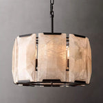 Harlow Chiseled Calcite Round Chandelier 19"