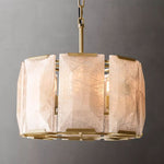 Harlow Chiseled Calcite Round Chandelier 19"