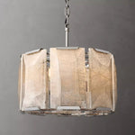 Harlow Chiseled Calcite Round Chandelier 19"