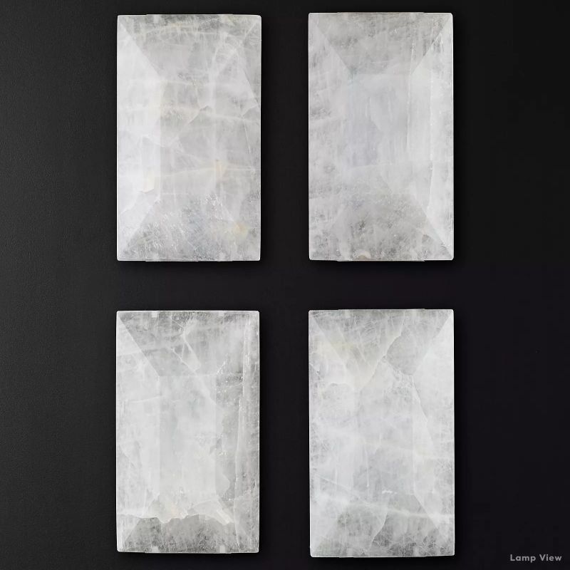 Harlow Mitered Calcite Rectangle Chandelier 42"