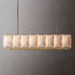 Harlow Chiseled Calcite Rectangle Chandelier 54"