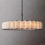 Harlow Chiseled Calcite Round Chandelier 60"