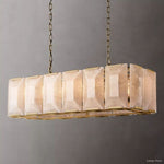 Harlow Mitered Calcite Rectangle Chandelier 42"
