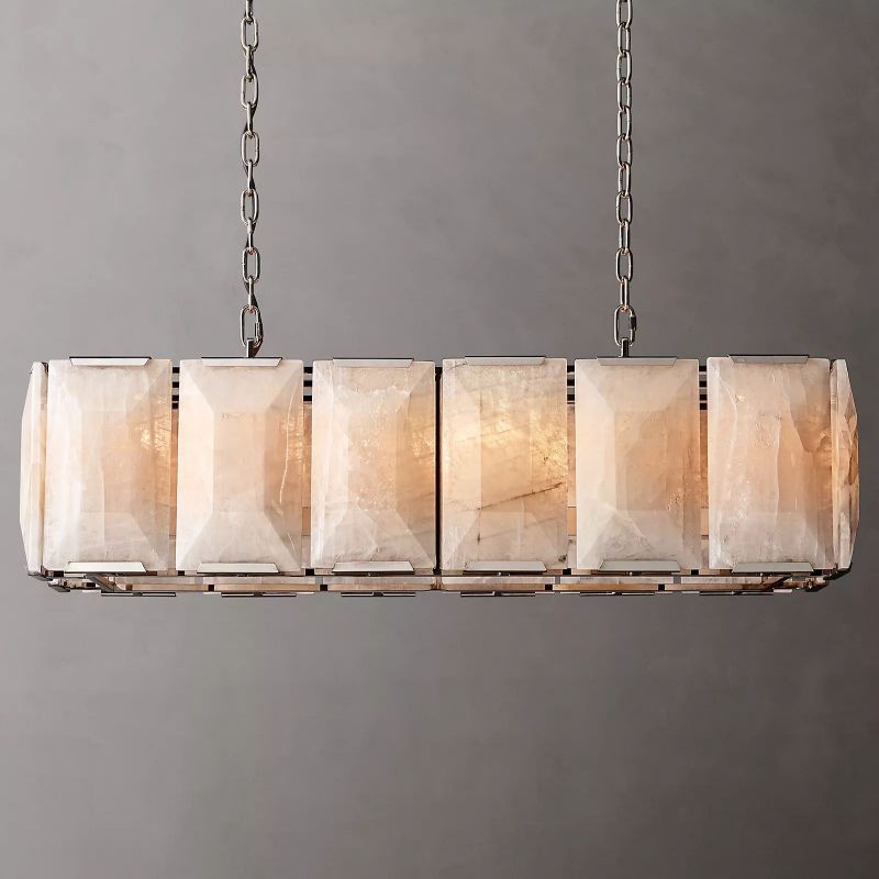 Harlow Chiseled Calcite Rectangle Chandelier 42"