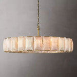 Harlow Chiseled Calcite Round Chandelier 60"
