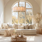 Harlow Chiseled Calcite Round Chandelier 31"