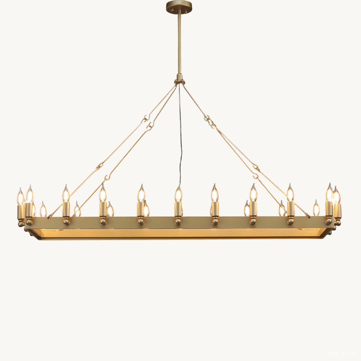 Camino Vintage Structural Rectangle Chandelier 52"