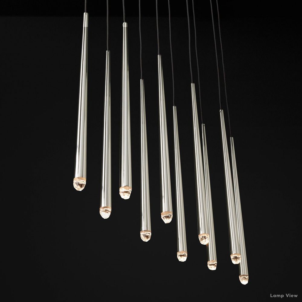 Aquitaine Conical Brass Linear Chandelier 72"