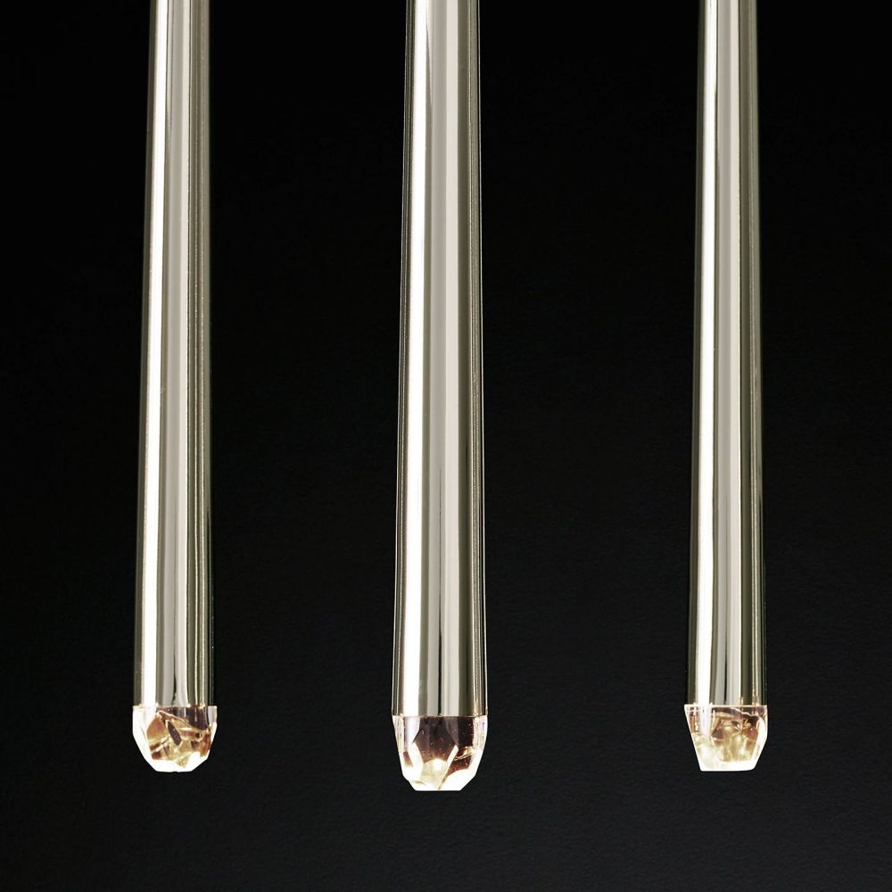 Aquitaine Conical Brass Linear Chandelier 60"