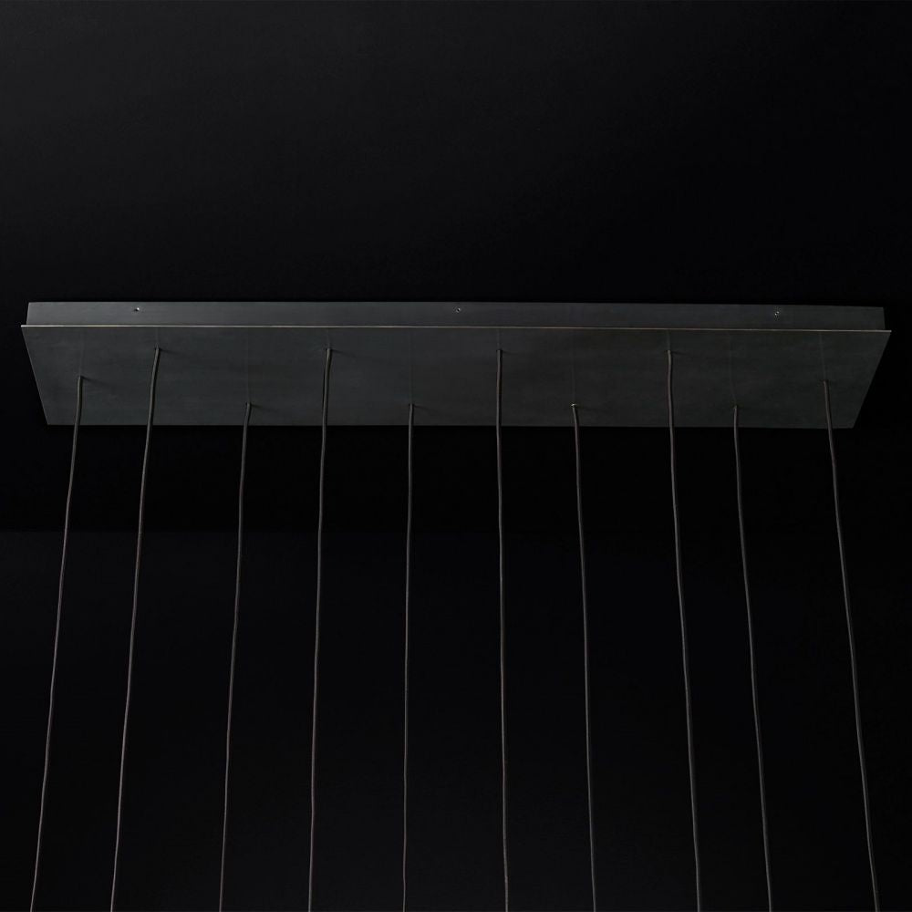 Aquitaine Conical Brass Linear Chandelier 60"