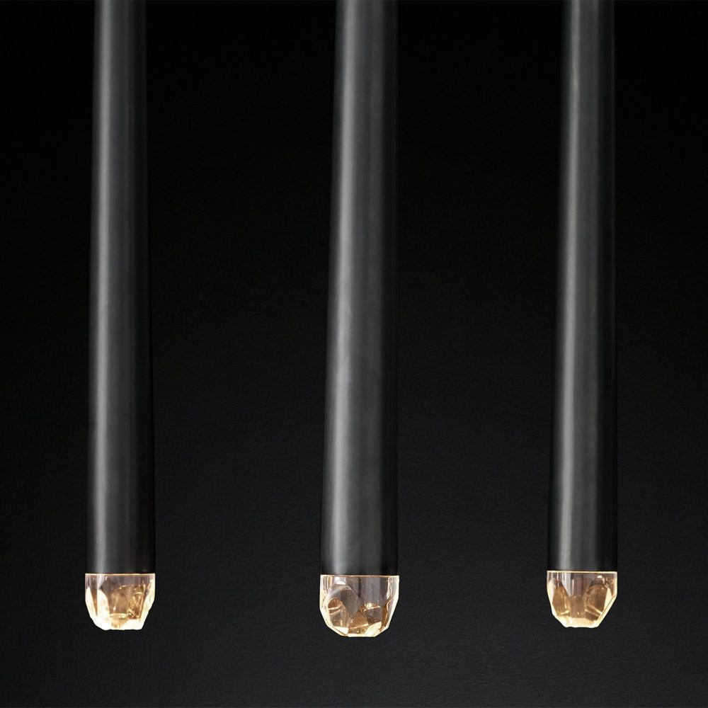 Aquitaine Conical Brass Linear Chandelier 72"