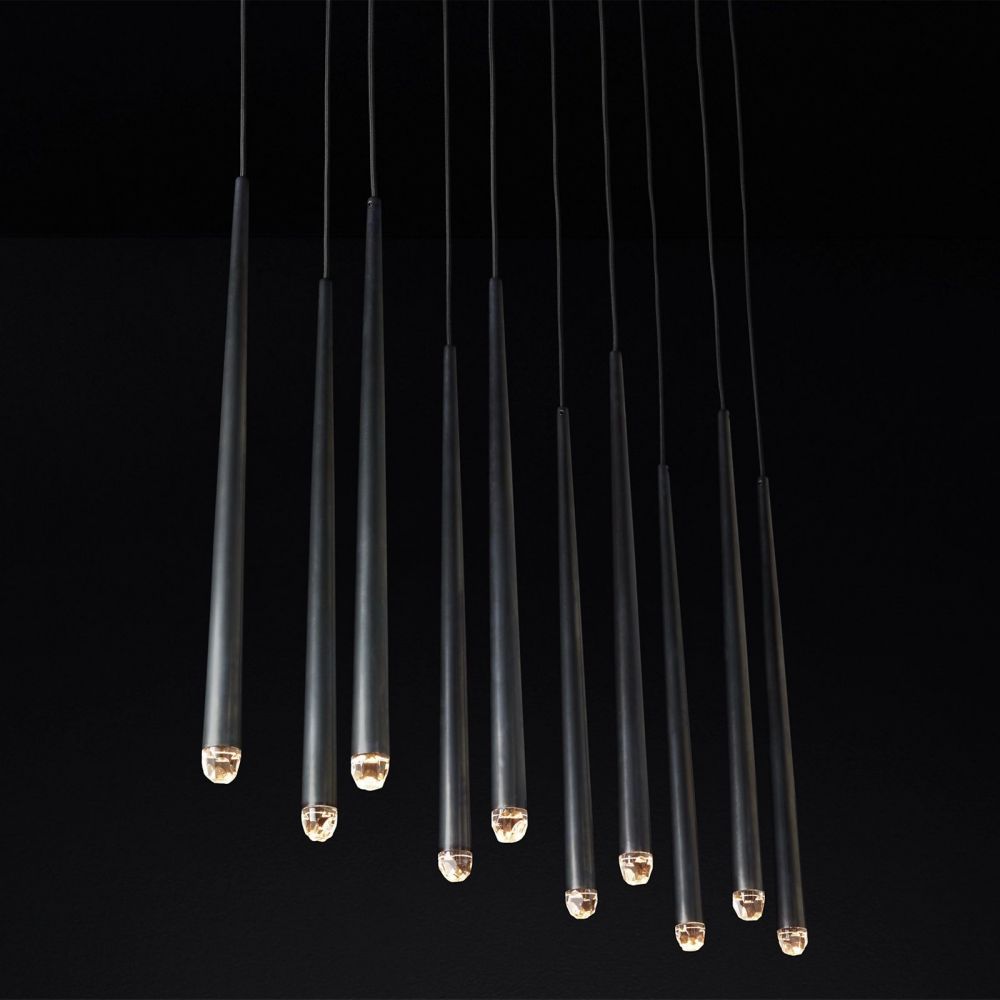 Aquitaine Conical Brass Linear Chandelier 72"
