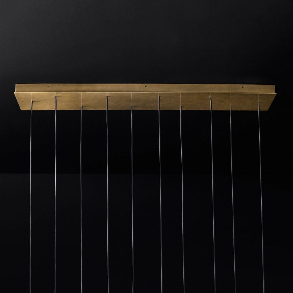 Aquitaine Conical Brass Linear Chandelier 48"