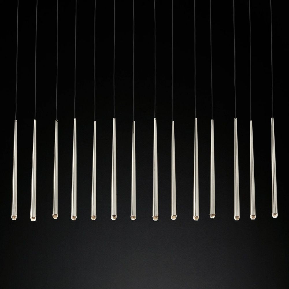 Aquitaine Conical Brass Linear Chandelier 72"