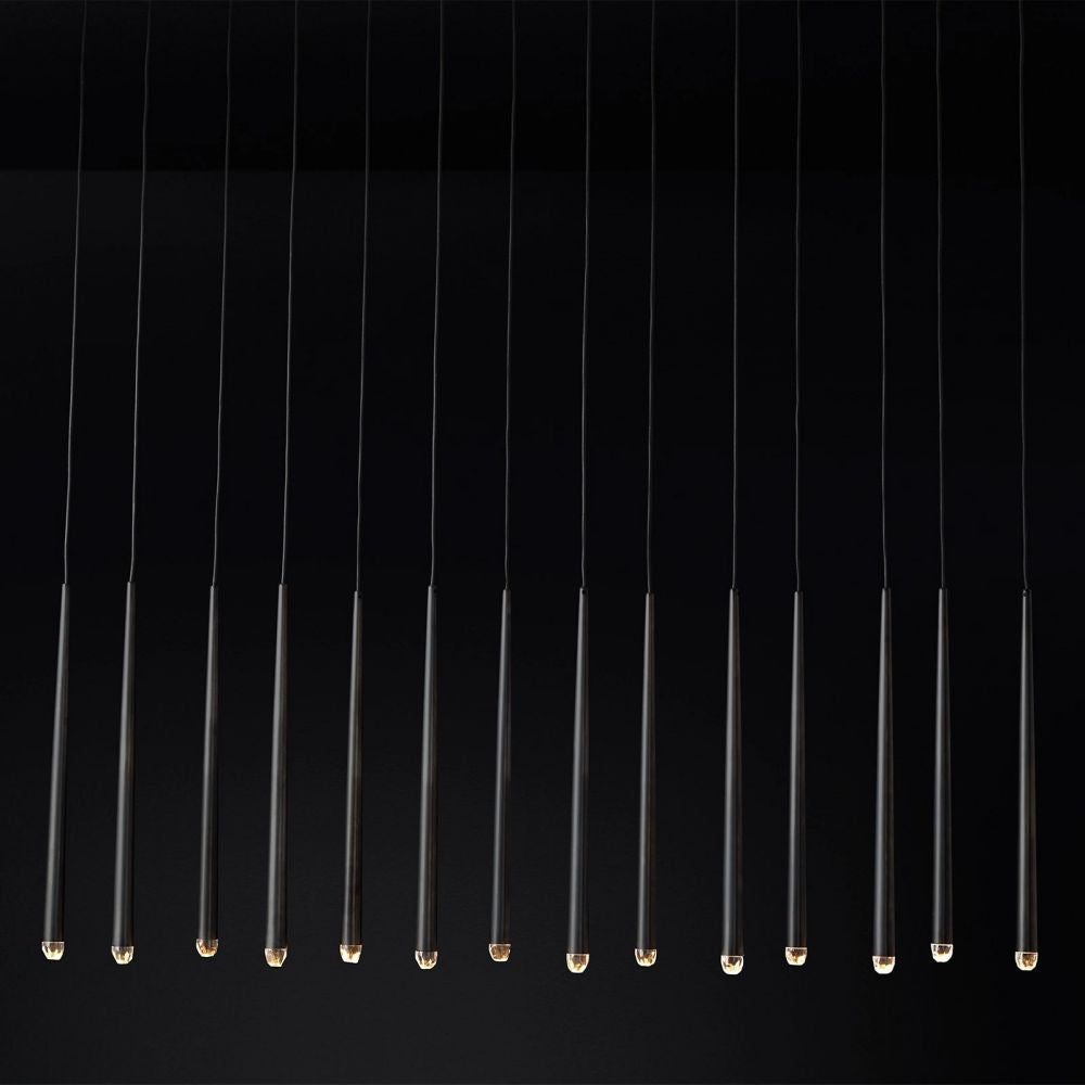 Aquitaine Conical Brass Linear Chandelier 72"