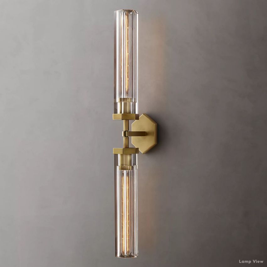 Lambert Hexagonal Shade Double Wall Sconce