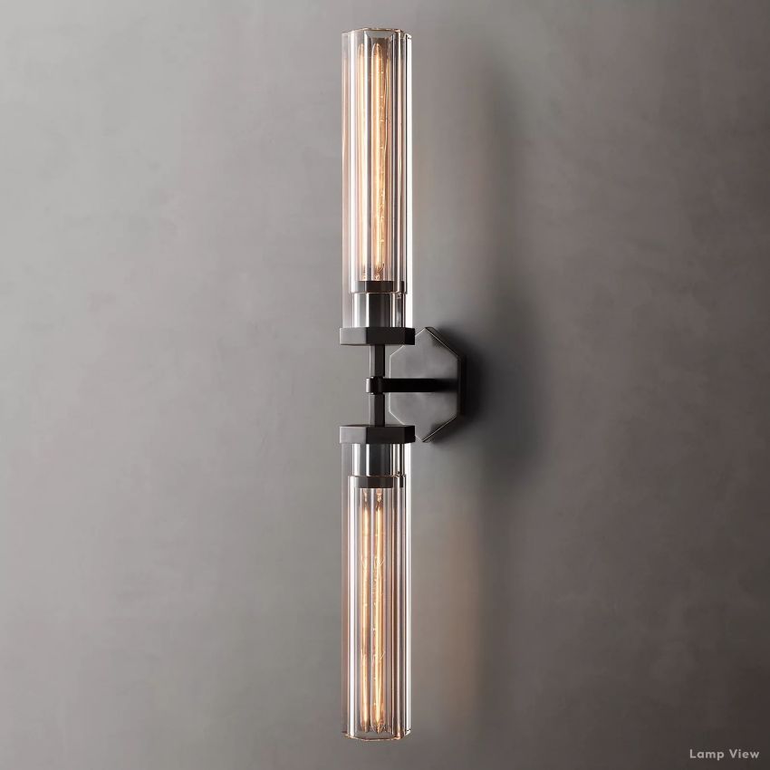 Lambert Hexagonal Shade Double Wall Sconce