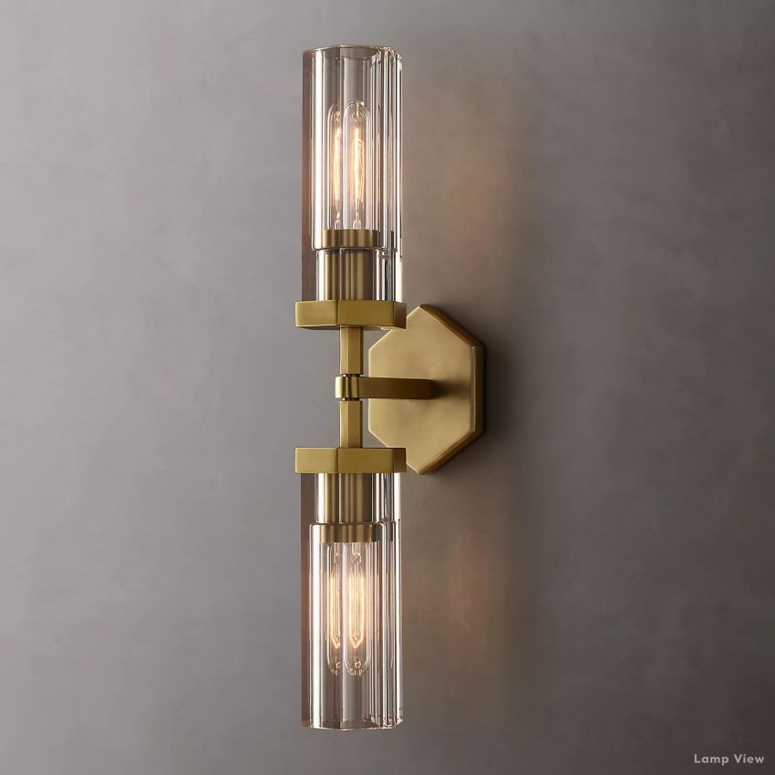 Lambert Hexagonal Shade Double Wall Sconce