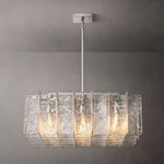 Lattice Contoured Glass Square Chandelier 37"