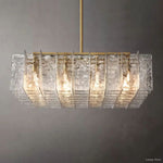 Lattice Contoured Glass Square Chandelier 49"