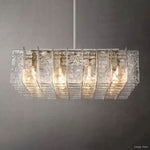 Lattice Contoured Glass Square Chandelier 49"