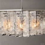 Lattice Contoured Glass Square Chandelier 60"