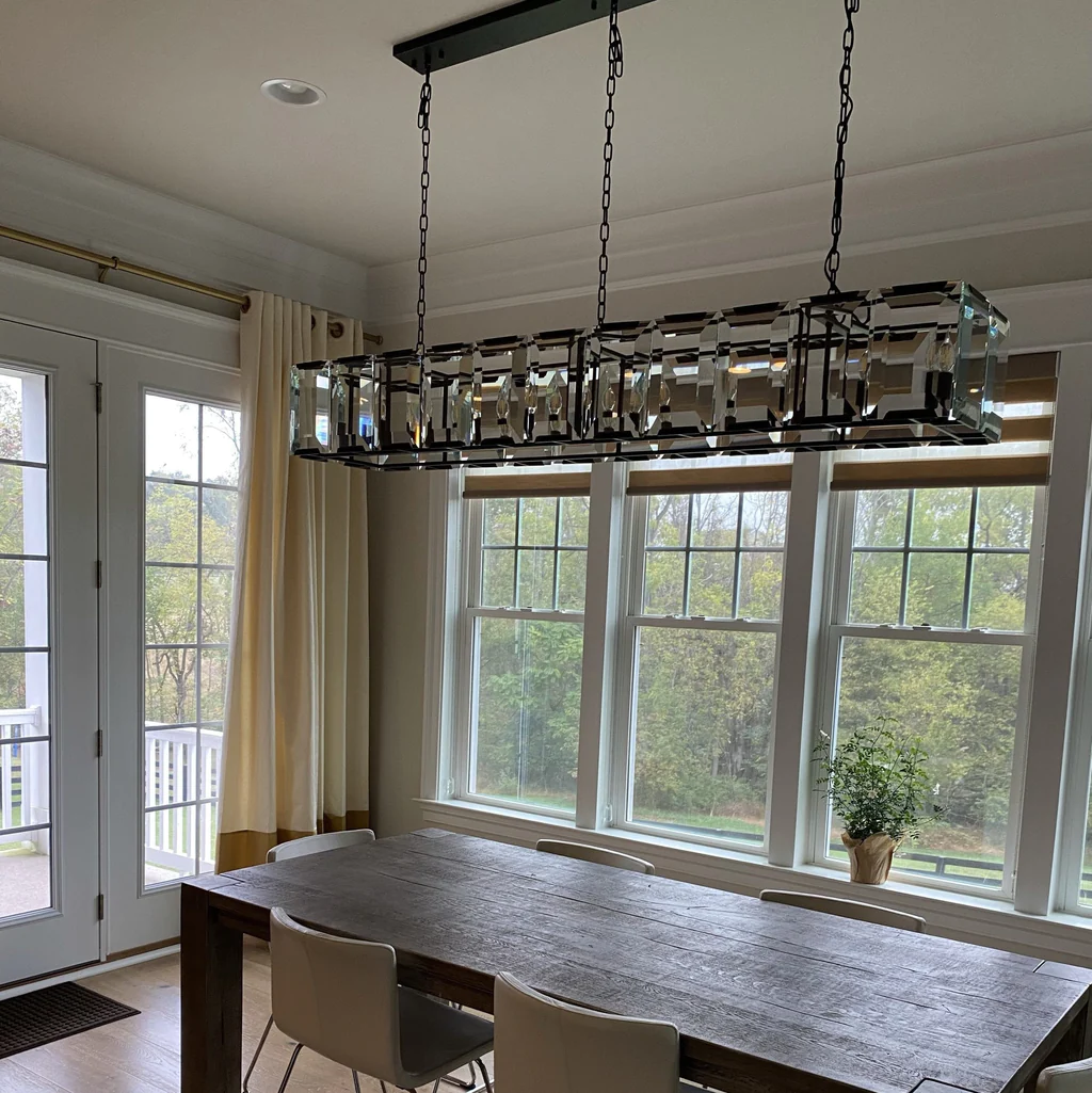 Harlow Chiseled Crystal Rectangle Chandelier 74"