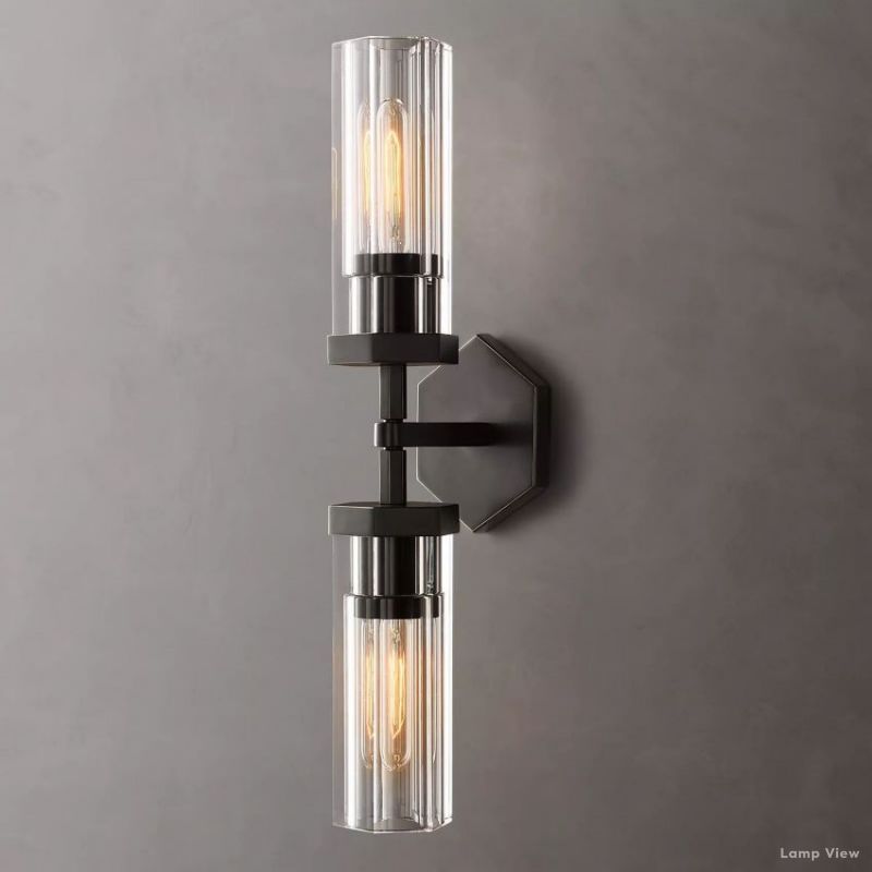 Lambert Hexagonal Shade Double Wall Sconce