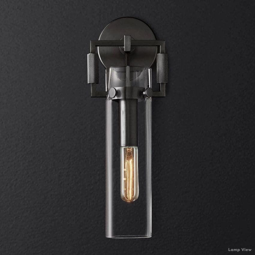 Machinist Glass Cylinder Wall Sconce