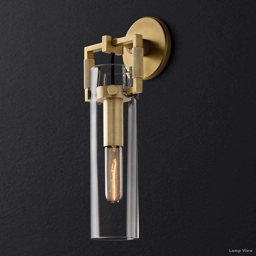 Machinist Glass Cylinder Wall Sconce