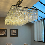 Marignan Chain Crystal Rectangle Chandelier 60"