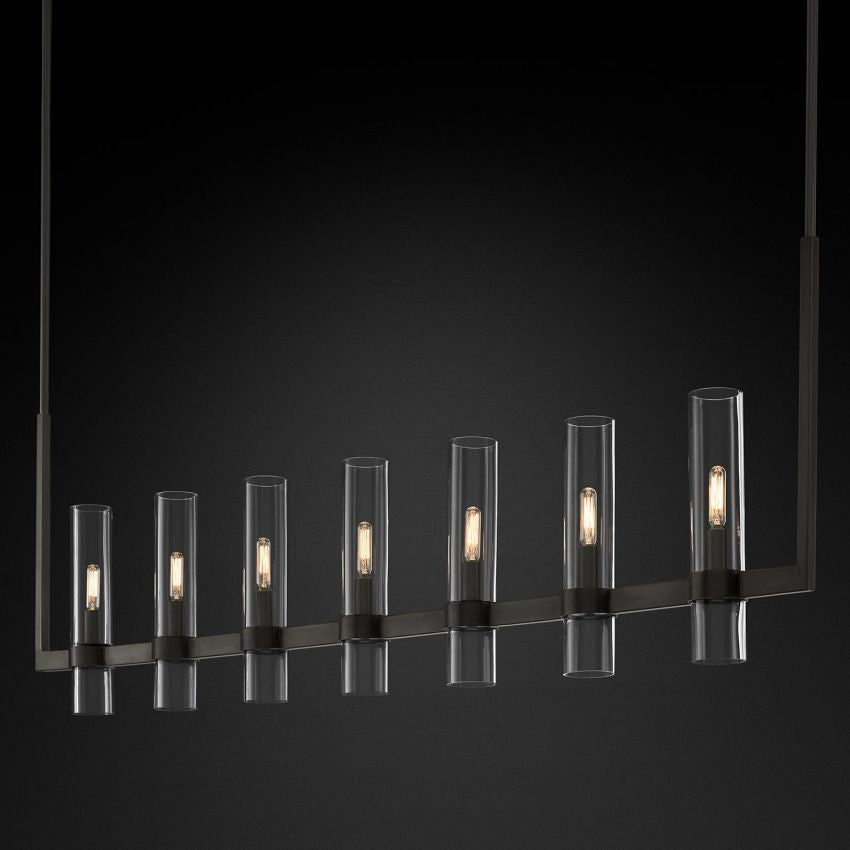 Ravelle Clear Glass Linear Chandelier 59"