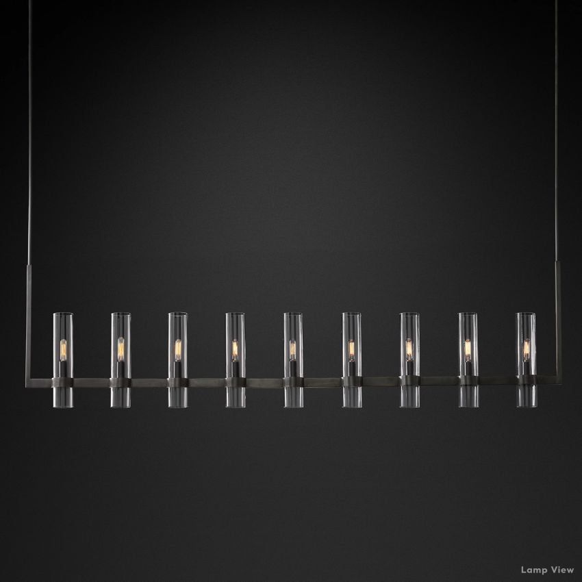 Ravelle Clear Glass Linear Chandelier 73"