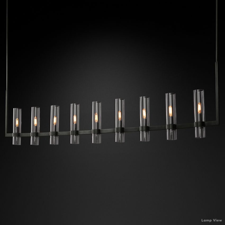 Ravelle Clear Glass Linear Chandelier 73"