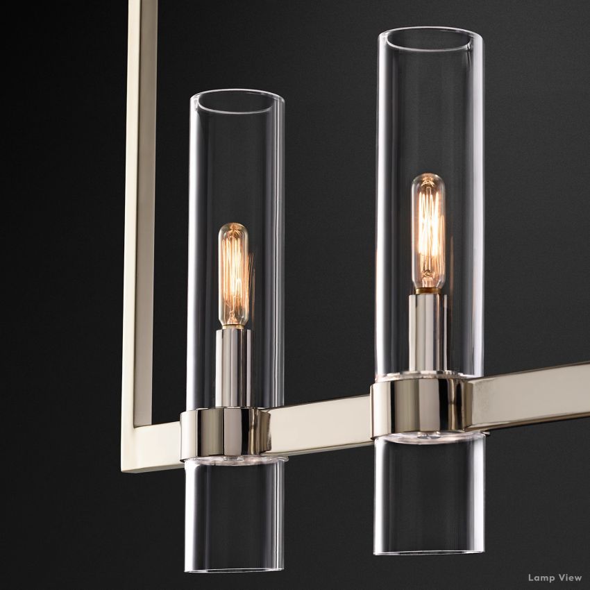 Ravelle Clear Glass Linear Chandelier 73"