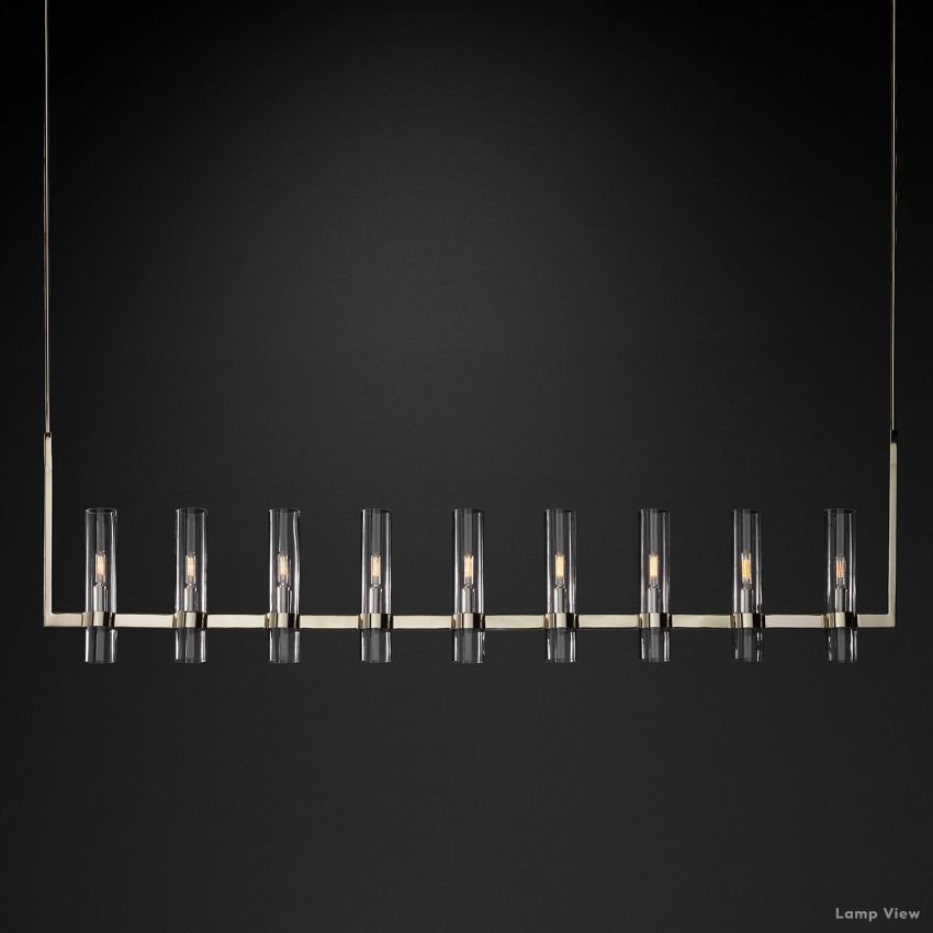 Ravelle Clear Glass Linear Chandelier 73"