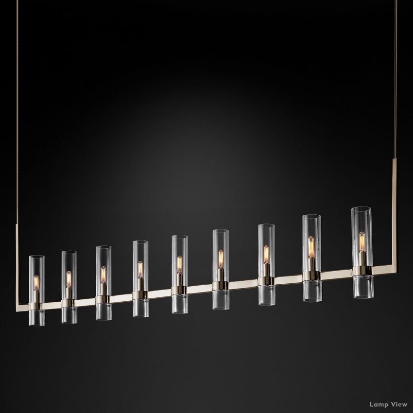 Ravelle Clear Glass Linear Chandelier 73"